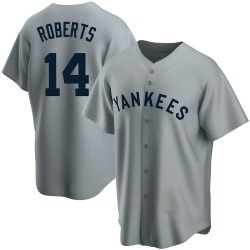 Brian Roberts New York Yankees Men's Replica Road Cooperstown Collection Jersey - Gray