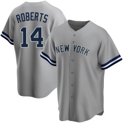 Brian Roberts New York Yankees Men's Replica Road Name Jersey - Gray