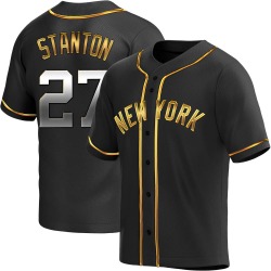 Giancarlo Stanton New York Yankees Men's Replica Alternate Jersey - Black Golden