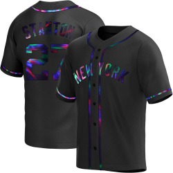 Giancarlo Stanton New York Yankees Men's Replica Alternate Jersey - Black Holographic