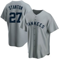 Giancarlo Stanton New York Yankees Men's Replica Road Cooperstown Collection Jersey - Gray