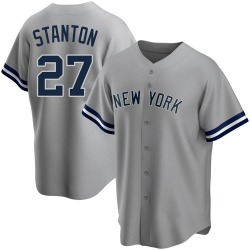 Giancarlo Stanton New York Yankees Men's Replica Road Name Jersey - Gray