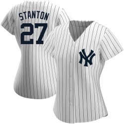 Giancarlo Stanton New York Yankees Women's Authentic Home Name Jersey - White