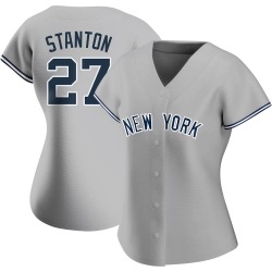 Giancarlo Stanton New York Yankees Women's Authentic Road Name Jersey - Gray