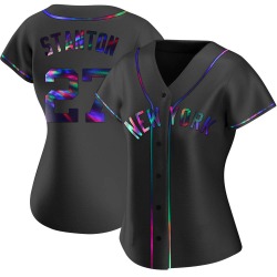 Giancarlo Stanton New York Yankees Women's Replica Alternate Jersey - Black Holographic