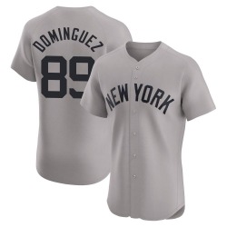 Jasson Dominguez New York Yankees Men's Elite Road Jersey - Gray