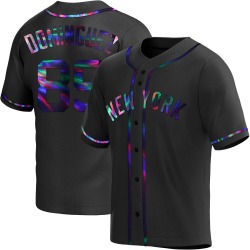 Jasson Dominguez New York Yankees Men's Replica Alternate Jersey - Black Holographic