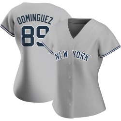 Jasson Dominguez New York Yankees Women's Authentic Road Name Jersey - Gray