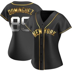 Jasson Dominguez New York Yankees Women's Replica Alternate Jersey - Black Golden