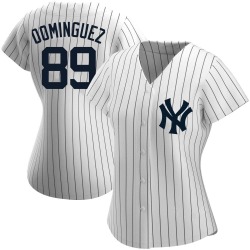 Jasson Dominguez New York Yankees Women's Replica Home Name Jersey - White