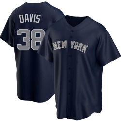 J.D. Davis New York Yankees Youth Replica Alternate Jersey - Navy